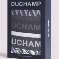 Duchamp Mens Three Pack Assorted Jersey Boxer Briefs Deep Well