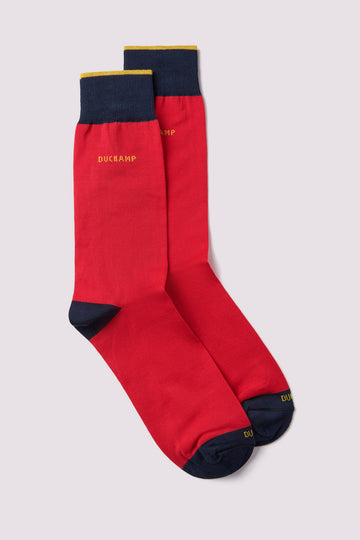 Heel Toe Socks in Haute Red
