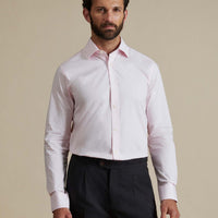 Duchamp Mens Poplin Stretch Shirt Chalk Pink