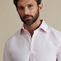Duchamp Mens Poplin Stretch Shirt Chalk Pink