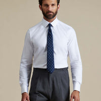 Duchamp Mens Royal Twill Double Cuff Shirt White