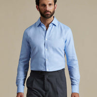 Duchamp Mens Royal Herringbone Shirt Skyway