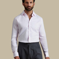 Duchamp Mens Royal Herringbone Shirt Chalk Pink