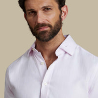 Duchamp Mens Royal Herringbone Shirt Chalk Pink