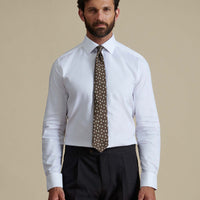 Duchamp Mens Square Dobby Shirt White