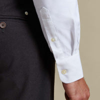 Duchamp Mens Square Dobby Shirt White