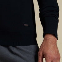 Duchamp Mens Quarter Zip Funnel Neck Black