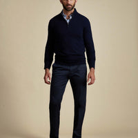 Duchamp Mens Quarter Zip Funnel Neck Deep Well