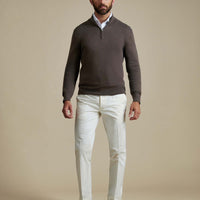 Duchamp Mens Quarter Zip Funnel Neck Canteen Marl