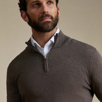 Duchamp Mens Quarter Zip Funnel Neck Canteen Marl