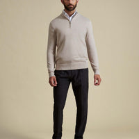 Duchamp Mens Quarter Zip Funnel Neck Silver Grey Marl