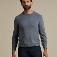 Duchamp Mens Crew Neck Knit Smoked Pearl Marl