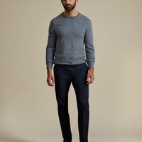 Duchamp Mens Crew Neck Knit Smoked Pearl Marl