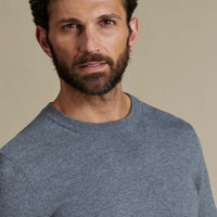 Duchamp Mens Crew Neck Knit Smoked Pearl Marl