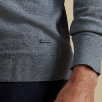 Duchamp Mens Crew Neck Knit Smoked Pearl Marl