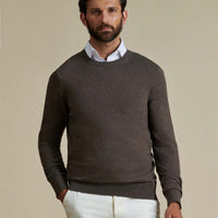 Duchamp Mens Crew Neck Knit Canteen Marl