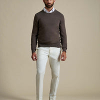 Duchamp Mens Crew Neck Knit Canteen Marl