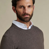 Duchamp Mens Crew Neck Knit Canteen Marl
