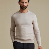 Duchamp Mens Crew Neck Knit Silver Grey Marl