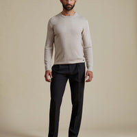 Duchamp Mens Crew Neck Knit Silver Grey Marl