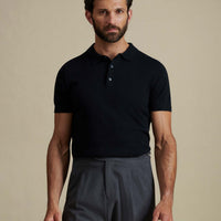 Duchamp Mens Short Sleeve Polo Knit Black