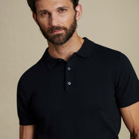 Duchamp Mens Short Sleeve Polo Knit Black