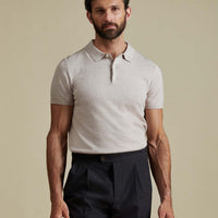 Duchamp Mens Short Sleeve Polo Knit Silver Grey Marl