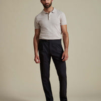 Duchamp Mens Short Sleeve Polo Knit Silver Grey Marl