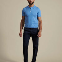 Duchamp Mens Short Sleeve Polo Knit Della Robbia Blue Marl