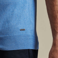 Duchamp Mens Short Sleeve Polo Knit Della Robbia Blue Marl