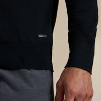 Duchamp Mens Long Sleeve Polo Knit Black