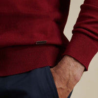 Duchamp Mens Long Sleeve Polo Knit Rumba Red