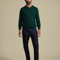 Duchamp Mens Long Sleeve Polo Knit Botanical Garden