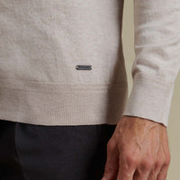Duchamp Mens Long Sleeve Polo Knit Silver Grey Marl