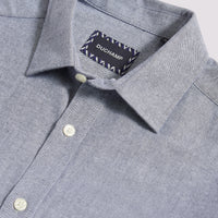 Duchamp Mens Oxford Shirt in Navy Blue