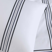 Duchamp Premium Cotton Sateen Embroidered Duvet Set Bright White