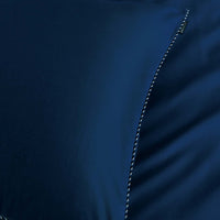 Duchamp Premium Cotton Sateen Piped Edge Duvet Set Twilight Blue