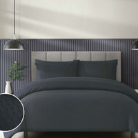 Duchamp Premium Cotton Sateen Monogram Jacquard Duvet Set Blackened Pearl