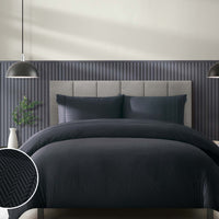 Duchamp Premium Cotton Herringbone Print Duvet Set Deep Well