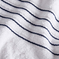 Duchamp Premium Cotton Brand Stripe Bath Towel Bright White