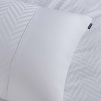 Duchamp Premium Cotton Sateen Herringbone Duvet Set Bright White