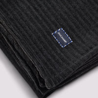 Luxury Double-Sided Fleece Throw Gray Pinstripe