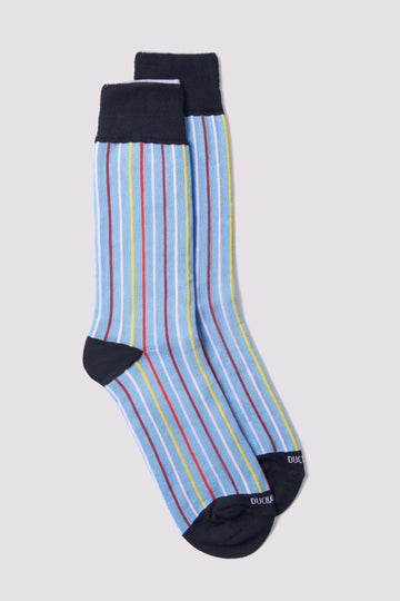 Linea Stripe Socks in Soft Blue