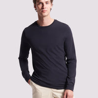 Duchamp Mens Pima Cotton Long-Sleeve T-Shirt Deep Well