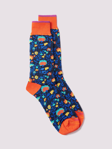 Clover Socks in Dark Navy