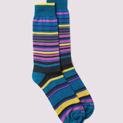 Multi-Stripe Socks in Teal