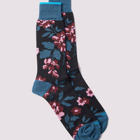 Duchamp Mens Floral Socks Black