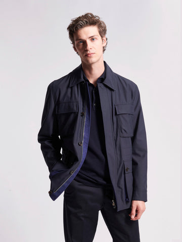 Duchamp Mens Windbreaker Jacket Medieval Blue