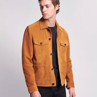 Duchamp Mens Suede Shacket Warm Sand