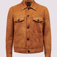 Duchamp Mens Suede Shacket Warm Sand